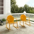 thumbnail image 3 of Afuera Living 2-piece Metal Outdoor Rocking Chair Set in Orange, 3 of 11
