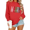 thumbnail image 2 of Craaazy Women's Christmas Shirt Long Sleeve Merry Christmas Sweatshirts Casual Pullover Tops Gifts, 2 of 9