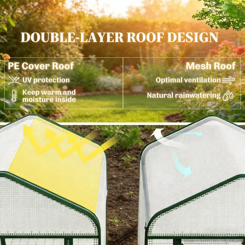 Garden Bed with Mini Greenhouse