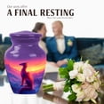 thumbnail image 4 of JAGASY Dragon Miniature Urn for Ashes Adult Male, Purple Small Urns for Human Ashes Keepsake, Snowy Mountain & Sunset Decorative Urns for Sister, Handmade Cremation Urn for Brother, (3 Inch), 4 of 7