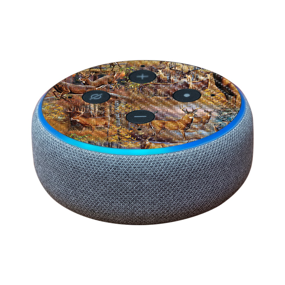and Change Styles Remove Durable Textured Carbon Fiber Finish Easy to Apply MightySkins Carbon Fiber Skin for  Echo Dot Protective - Black Camo 3rd Gen Made in The USA 