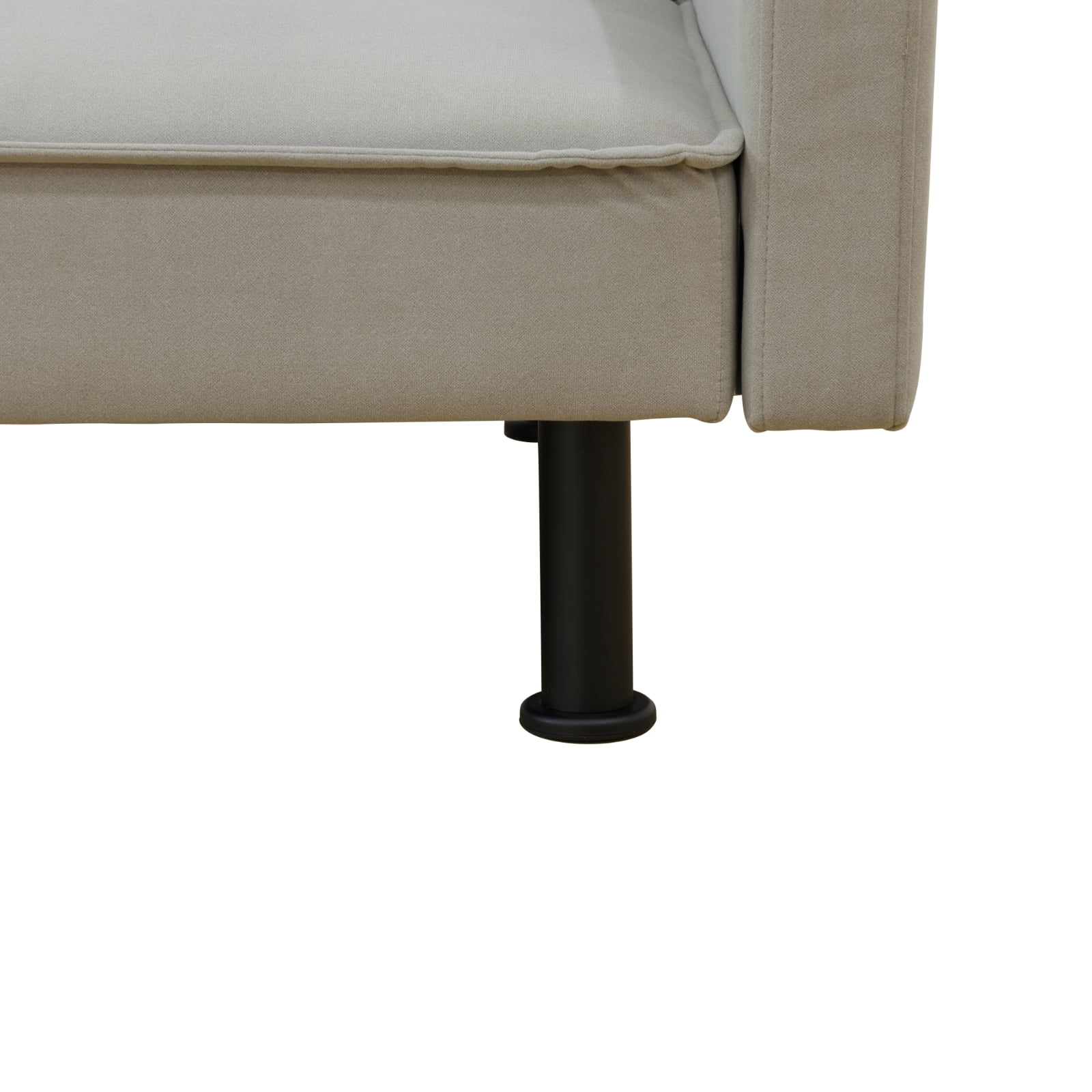 Futon Sofa Bed, Velvet Comfy Futon Couch Bed Convertible Sleeper Sofa with Adjustable Backrest, Light Grey