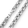 thumbnail image 5 of QQTDFG 4-15MM Charm Stainless Steel Silver Byzantine Box Chain Men Women Necklace 7-40"-15mm-10.5inch Bracelet, 5 of 5