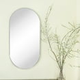 thumbnail image 4 of TEHOME 20x40" Chrome Metal Framed Oval Capsule Bathroom Mirror, 4 of 7