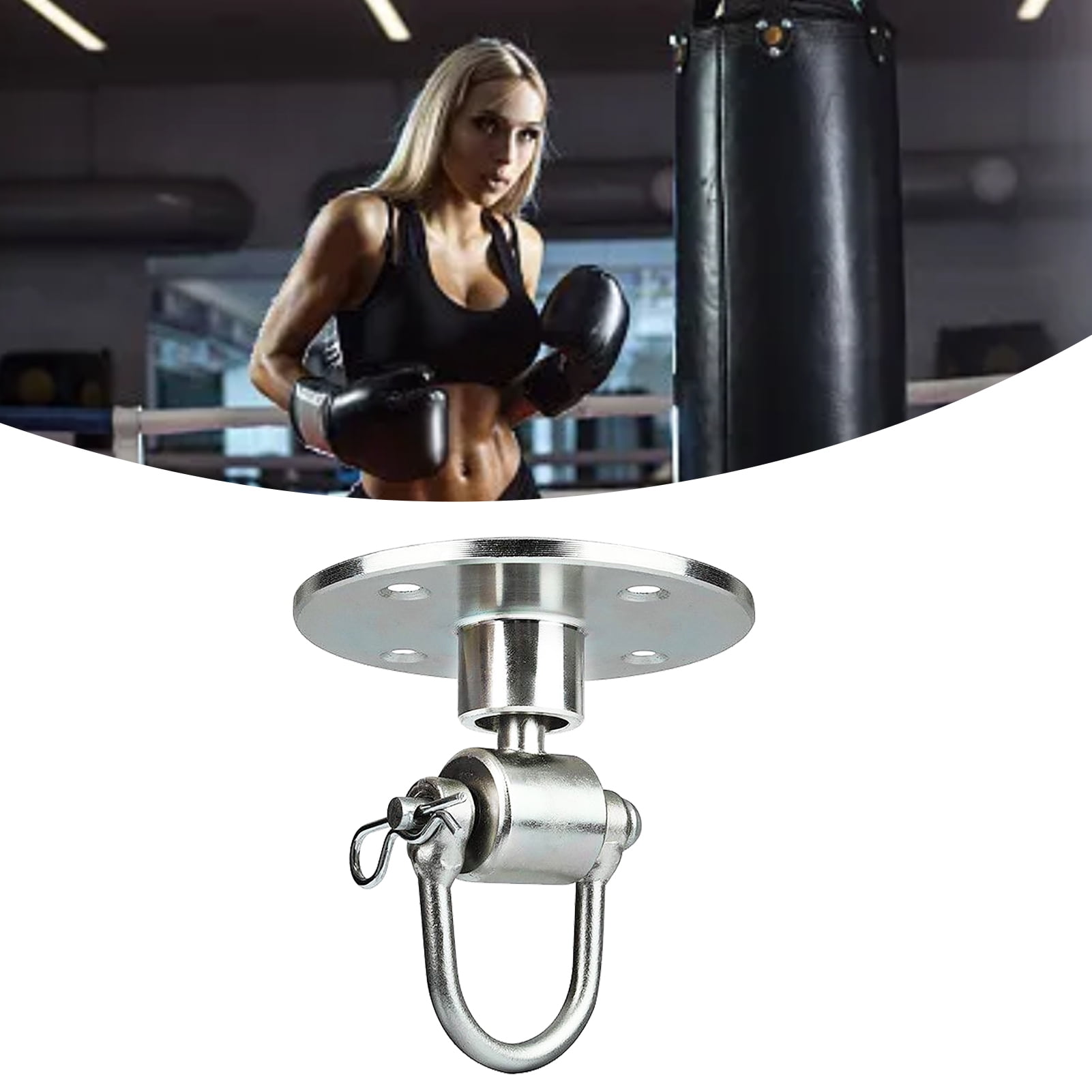 Cintre De Sac De Frappe Lourd – Support Plafond Métal, Rotation 360°, Acier Inoxydable, Charge Lourde – Pour Boxe Et MMA