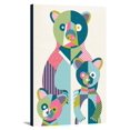 thumbnail image 1 of Bear Family - Patterned - Lantern Press Artwork (16x24 Gallery Wrapped Stretched Canvas), 1 of 1