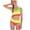 Green, variant on Girls Bikini Set One Shoulder Color Block High Waisted Swimsuit 714 Year Old Preteens & Teens