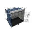 thumbnail image 6 of Cartoon Dog Crate Cover, Little Dinosaur Doing Yoga Poses in Repetitive Pattern Art Print, Easy to Use Pet Kennel Cover Small Dogs Puppies Kittens, 7 Sizes, Indigo Turquoise and Rose, by Ambesonne, 6 of 6