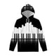 thumbnail image 2 of Sudadera con capucha con estampado de teclado de piano en blanco y negro para hombre, sudadera clásica con estampado 3D, sudadera de manga larga, sudadera informal de calle, 2 of 5