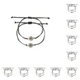 thumbnail image 1 of Jumpingount 2 Pieces Couple Bracelets with Jewelry Adjustable Set Charm Simple Chain Hand-made Length Hand Rope Wrist Wear Teenagers Negro 10piezas, 1 of 6