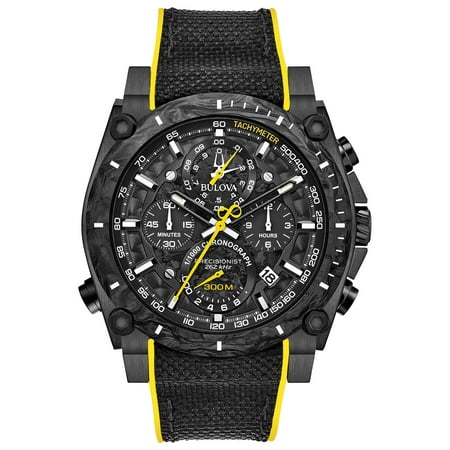 Bulova Men's Precisionist Champlain Black Ion-Plated Stainless Steel Chronograph Watch