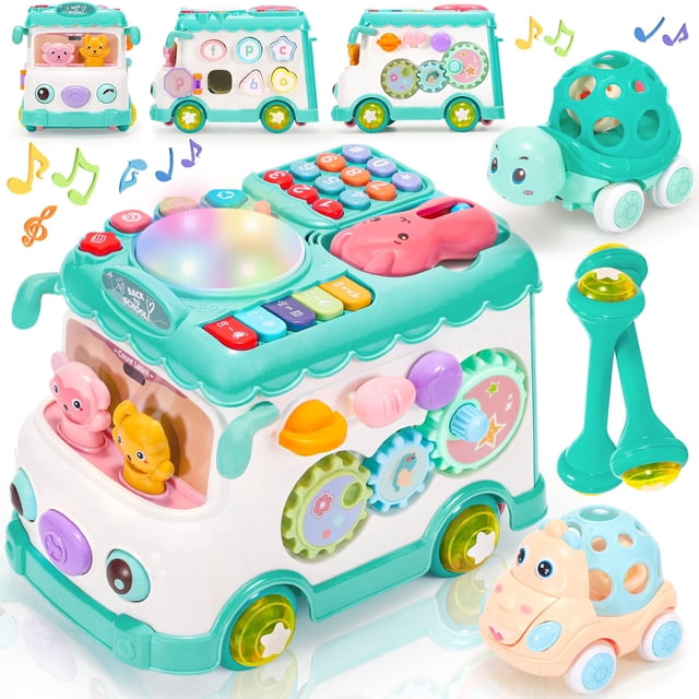Toy Bus AmiDear Montessori 10 en 1 para niñas de 1 a 2 años