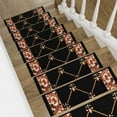 thumbnail image 7 of Slip-Resistant, Non-Adhesive, Durable, Stain-Resistant, Washable 8.5x26 in. Stair Treads to Enhance Safety, Protect Stairs, and Reduce Noise. Black French Fleur De Lis Design, Set of 13, 7 of 7