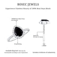 thumbnail image 5 of Rosec Jewels Black Onyx Teardrop Ring for Women with Diamond Halo (5X7 MM Pear Shape Onyx), 10K White Gold, US 4.00, 5 of 8
