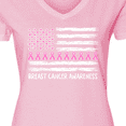 thumbnail image 4 of Inktastic Breast Cancer Awareness Pink Ribbons and Flag Women's V-Neck T-Shirt, 4 of 5