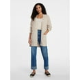 thumbnail image 3 of Time and Tru Women's Open Front Cardigan Sweater with Long Sleeves, Sizes XS-XXXL, 3 of 6