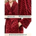 thumbnail image 5 of PAVILIA Red Short Robes for Women, Plush Soft Womens Bathrobe Lightweight, Fluffy Fuzzy Cozy Women’s Bath Robe Knee Length, Shower Spa House Kimono Robe, S/M, 5 of 8