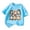 Blue, variant on Gyujnb Cute Cat Print Crew Neck Short Sleeve T Shirt Casual Play and Daily Wear (Little Girls, Big Girls),10-12 Years