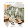 thumbnail image 4 of Sage Green Geometric Couch Cover for 2 Cushion Couch, Modern Abstract Art Botanical Washable Love Seat Sofa Covers Slipcover, Throw Sofa Covers for Pets, Furniture Protector 71"x102", 4 of 9