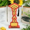 thumbnail image 2 of 2026 Graduation Decorations Table Centerpieces Wooden Class of 2026 Graduation Congratulate Table Topper for Grad Ornaments Party Supplies Favors (Yellow), 2 of 4