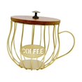 thumbnail image 1 of veasfak Support de Dosettes de Café Moderne en Forme de Tasse Conteneur Robuste pour Bureau Maison Or, 1 of 9