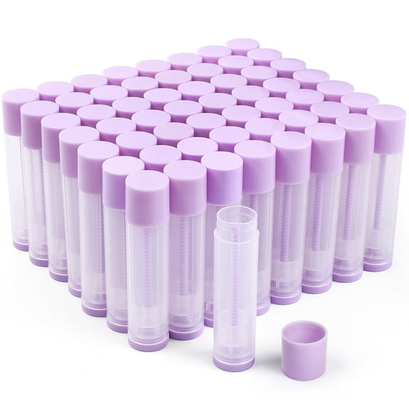 LotFancy Lip Balm Tubes Empty, 60Pcs 5.5ml (3/16 oz) Clear Plastic Lip Balm Container Tubes