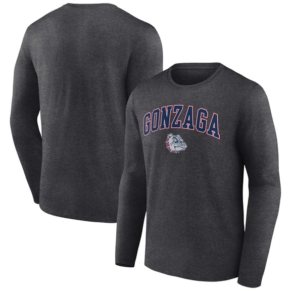 Men's Charcoal Gonzaga Bulldogs Campus Long Sleeve T-Shirt