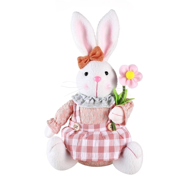 Decoraciones de Pascua, adornos de Pascua, regalos de Pascua, gnomo de Pascua con rábano sentado, decoración de muñeca, decoración para fiestas en casa, decoraciones de conejo