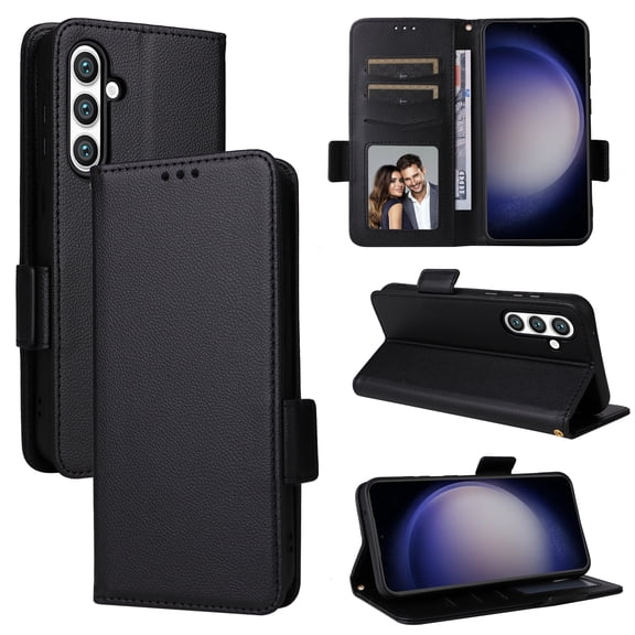 Designed for Samsung Galaxy A37 Case, Luxury PU Leather Wallet Phone Case with Card Holder Flip Kickstand Drop Protection Phone Case Cover for Samsung Galaxy A37 - Black