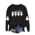 thumbnail image 2 of Halloween Sweatshirts for Womens Crewneck Ghost Printed Shirts Fall Winter Long Sleeve Sweaters Casual Blouses Loose Sweatshirt Pullover Top Halloween Costumes, 2 of 8