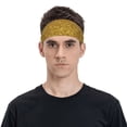 thumbnail image 2 of Daiia Gold Glitter printed Men's Performance Headband,Sports Headbands,Moisture Wicking Workout Headband, 2 of 9