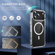 ShellTech for iPhone 15 Pro Max Magnetic PC+TPU Hybrid Case, Compatible with MagSafe, Shockproof, Drop Proof, Military-Grade Anti-Scratch Protection Cover,Clear