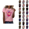 thumbnail image 1 of T-shirts de la Saint-Valentin pour Femmes 2026 à Manches Courtes Col Rond avec Cœur Graphique, 1 of 4