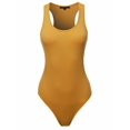 thumbnail image 2 of A2Y Women's Fashion Basic Premium Cotton Racerback Tank Body Suit Golden Mustard XL, 2 of 5
