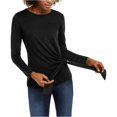 thumbnail image 2 of INC Blusa con lazo lateral para mujer, negra, pequeña, 2 of 2