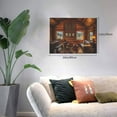 thumbnail image 2 of Naloa Log Cabin Inside Print Canvas Picture,Wall Pictures, Modern Decorative Poster,Art Prints for Bedroom, Toilet, 40 x 30 cm, Built-in Wooden Frame, 2 of 6