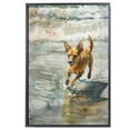 thumbnail image 2 of Funny Dog on Beach Canvas Wall Art, Miniature Pinscher Dog Picture Ocean Artwork for Bathroom Bedroom Living Room, Art Decor 8x12 Inches, 2 of 6