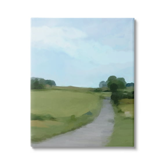 Stupell Industries Abstract Path Through Grassland Rural Landscape Scene Painting Gallery Wrapped Canvas Print Wall Art, Design by Amy Hall
