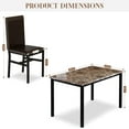 thumbnail image 4 of AWQM 5 Piece Dining Table Set for 4,Faux Marble Kitchen Table and Chairs for 4, Modern Dining Room Table with 4 Chairs,Dinner Table Set for Small Spaces, Brown, 4 of 10