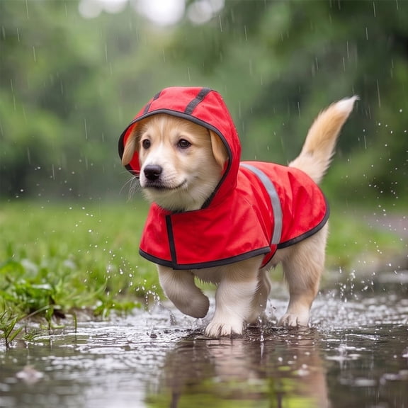 Waterproof Dog Raincoat Lightweight Outdoor Rain Jacket with Full Back Coverage for Walking and Travel