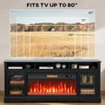 thumbnail image 6 of HOMCOM Fireplace TV Stand for TVs Up to 80 Inch, Entertainment Center with 36" Electric Fireplace, TV Console with Open Storage, Side Cabinets, Black, 6 of 9