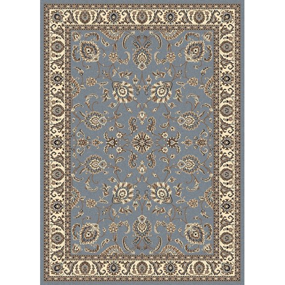 Vitaly Mana Area Rug 1426 Greyish Blue Bordered Floral 7' 9" x 11' Rectangle