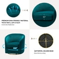 thumbnail image 5 of Velvet Swivel Barrel Chair Set of 2 Wood Frame Metal Base Upholstered Club Accent Armchair Teal, 5 of 6