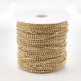 thumbnail image 2 of 1roll Iron Cuban Link Chains Chunky Curb Chains with Spool Unwelded Textured Light golden 6x4x1mm, 2 of 3