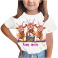 thumbnail image 2 of Blusas y camisas de manga corta con cuello redondo Camiseta estampada de manga corta de Pascua para niños Cuello redondo Manga corta Casual Versátil Para niñas Niños Top de poliéster, 2 of 5