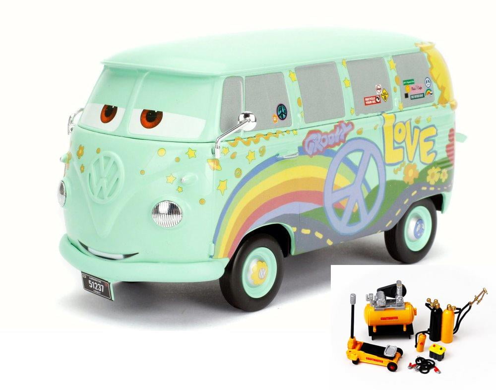 Diecast Car & Mechanic Set Package Disney Pixar CARS Fillmore, Light