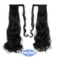 thumbnail image 2 of Drawstring Ponytail Hair Extension 20" 22" Curly Wavy Straight Hairpiece One Piece Ponytail Extension Long Pony Tails for Women(Natural Black/Dark Brown), 2 of 8