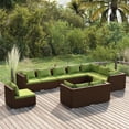 thumbnail image 1 of vidaXL 10 Piece Garden Lounge Set with Cushions Poly Rattan Brown, 1 of 4
