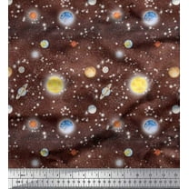 Soimoi Cotton Duck Fabric Planet & Sun Galaxy Print Fabric by Yard 42 Inch Wide