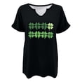 thumbnail image 4 of Soki Hauts Décontractés à Manches Courtes et Col en V Imprimés pour la Saint-Patrick pour Femmes en Liquidation, 4 of 4
